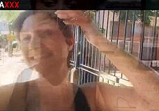 sadira the hotwife struts cumwalking after outdoor public blowbang with monster cocks