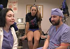 Stefania mafra screams in orgasm research hospital as nurse patient toys her tanned latina tits pussy