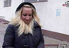 German mom persuaded from street to fuck for cash