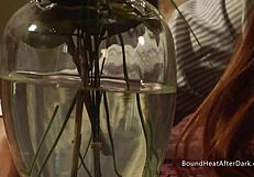 Bent-Over Lesbian Slave Endures Mistress's Massive Strapon in Dripping Pussy