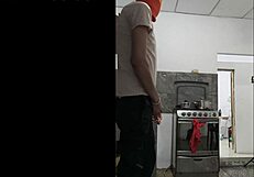 after spotting stepsis in sexy skirt my huge cock fantasy drives wild masturbation sessions