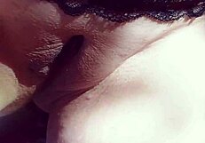 Mature Wife's Huge Cameltoe Pussy Lips Flash Outdoor Closeup