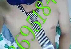 Dude's massive Vietnamese cock throbs as he strokes hard in room??