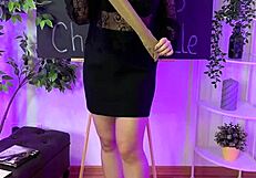 nylon-clad teacher dances in stockings at the club teasing with her curves