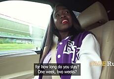 Black colombian tourist drops to knees for cash blowjob since no one's watching!