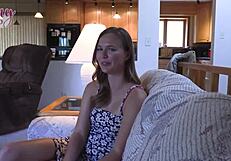 Why does nasty Stella Sedona beg Seth to creampie her college pussy?