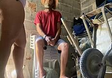 young stud cums all over mature babe's big tits and ass after renting her room