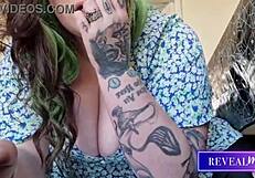 Curvy Amateur Babe Rides Dildo Moaning Loud in Tight Clothes