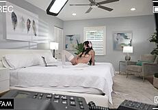 Stepbro Catches Stepsis Camming Slams Tight Pussy Monster Cock Doggy