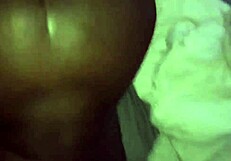 Watch Ebony Stepmom's Oiled Fat Juicy Ass Bounce on Monster Cock!