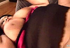 Fat chubby BBW ebony wife huge ass gaps on neighbor's big black cock!