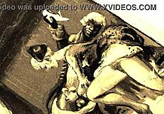 vintage erotic art showcases retro hairy beaver beauty