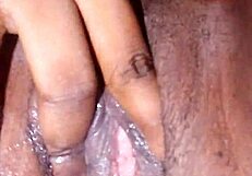 Girl fingers pussy until squirting mess