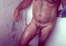 i hide stroking in shower splashing cum over my leg
