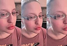 yo, blowing huge bubble gum while fucking with glasses on... wanna join? 