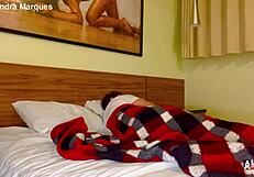 hubby sleeps so i finger my wet pussy to crazy orgasm