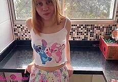 brazilian babe bent over sheer red takes full anal pounding creampie and gaping ass