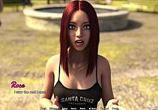 horny redhead milf babe spreads shaved wet pussy close up big tits roleplay tease