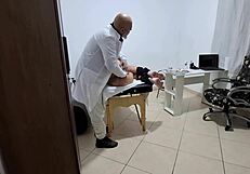 proctologist fingers patient's asshole deep during humiliating anal exam