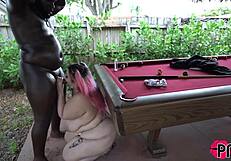 Latina BBW Rose D Kush Sucks Gags on Big Black Cock by Cabana