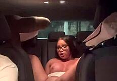 Fiancé drives as Asian rides Uber monster cock
