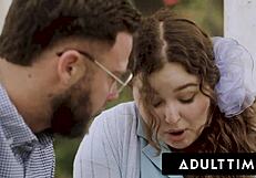 Water breaks on pregnant Casey Calvert catching bf doggystyle Leana Lovings?