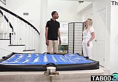 hot milf masseuse andi avalon oils up slides down client's throbbing big black cock pov