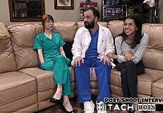 ditria rose moans through pierced nipple hitachi orgasms in lesbian pov