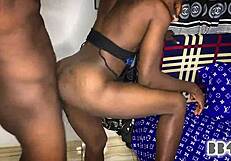 check out this slim ebony teen taking massive dick doggystyle