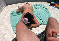 holiday outdoor squirting fuck builds to explosive orgasm bliss