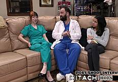 ditria rose moans through pierced nipple hitachi orgasms in lesbian pov