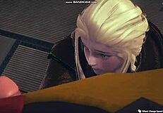 Blonde lingerie whipping then hard fuck game