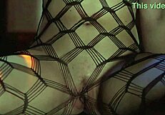 Samantha Rone Teases Wet Pussy In Fishnet Body Stocking Orgasm