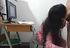 Padrastro cums on teen stepdaughter's pink pajamas homemade sex