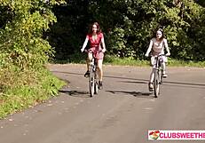 Sporty 18yo Dakota Doll rides Alison Lip in juicy scissoring kiss fest