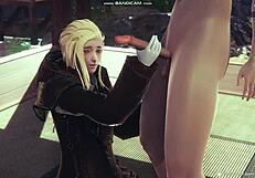 Blonde lingerie whipping then hard fuck game