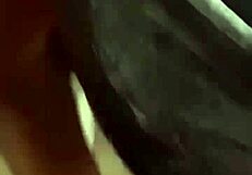 she kneels sucking his throbbing big black cock before he rips her clothes and pounds wet ebony milf pussy raw