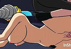 Big Tits Drillwoman Begs Cock Help to Quit Toilet Sex