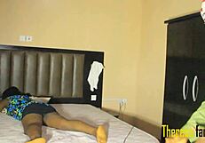 black african babe's wet pussy drilled doggystyle by monster bbc on christmas with squirting cumshot