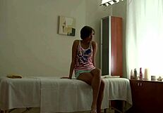 maddie gets her pussy wrecked deep on the table before creampie surprise