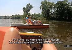 Hunt4k. Curvy chick with juicy tits fucks stranger as boyfriend watches...