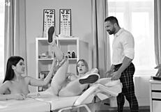 Dr Lady Dee Pounds Submissive Skaya with Glass Dildo BDSM