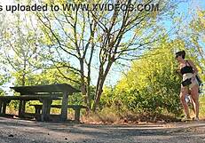 sexy amateurs flash natural tits in public outdoor shorts picnic