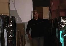 Blonde spreads legs wide stranger pounds pink asshole doggystyle cum explosion!