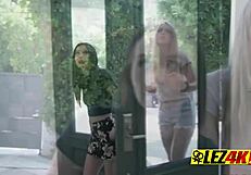 lesbian foursome dives into heavy teen pussy licking