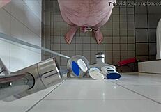shower pissing floods with ecstatic fetish thrill