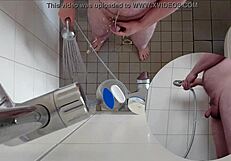 shower pissing floods with ecstatic fetish thrill