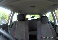 my mate's blonde big tits get banged hard by fake driving instructor