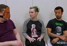 naughty kitten gits her asshole licked n fucked hard in bdsm asylum treatment... oops!