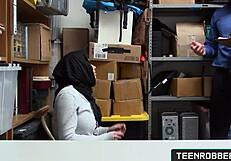 Foreign Busty Teen Ella Knox Bent Over Desk, Rough Fucked by Guard